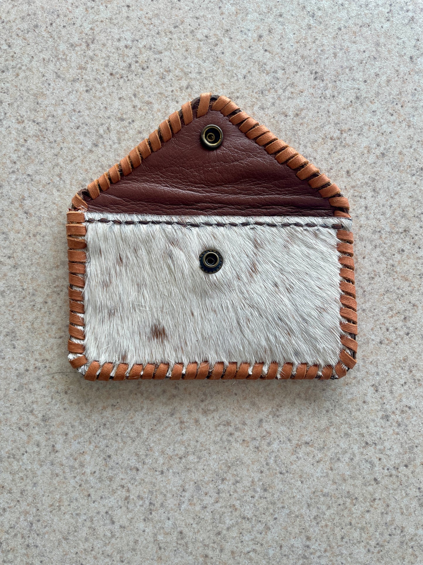 Light Tan and White Hair on Hide Cowgirl Card Holder