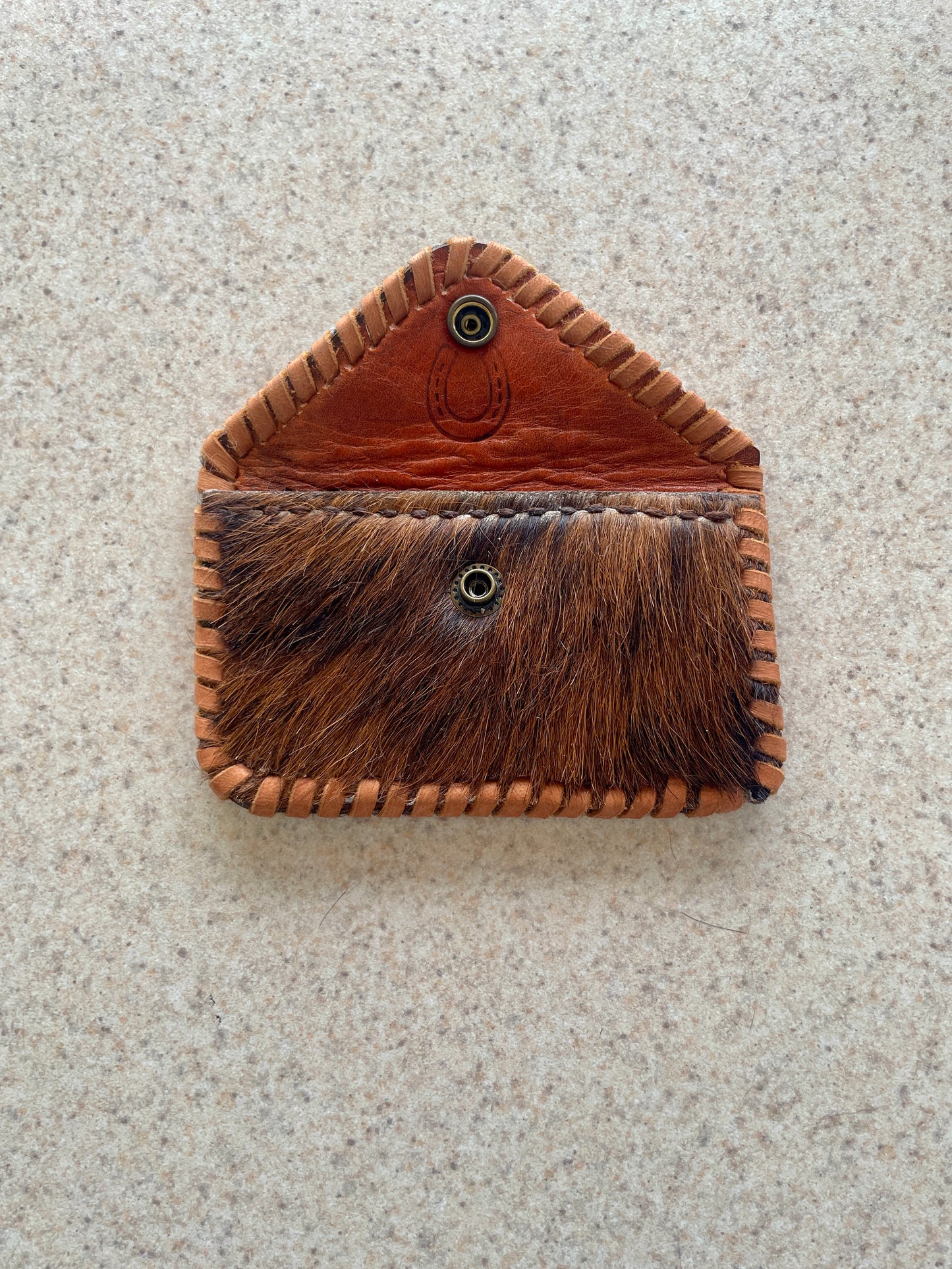 Brindle and Tan Hair on Hide Cowgirl Card Holder