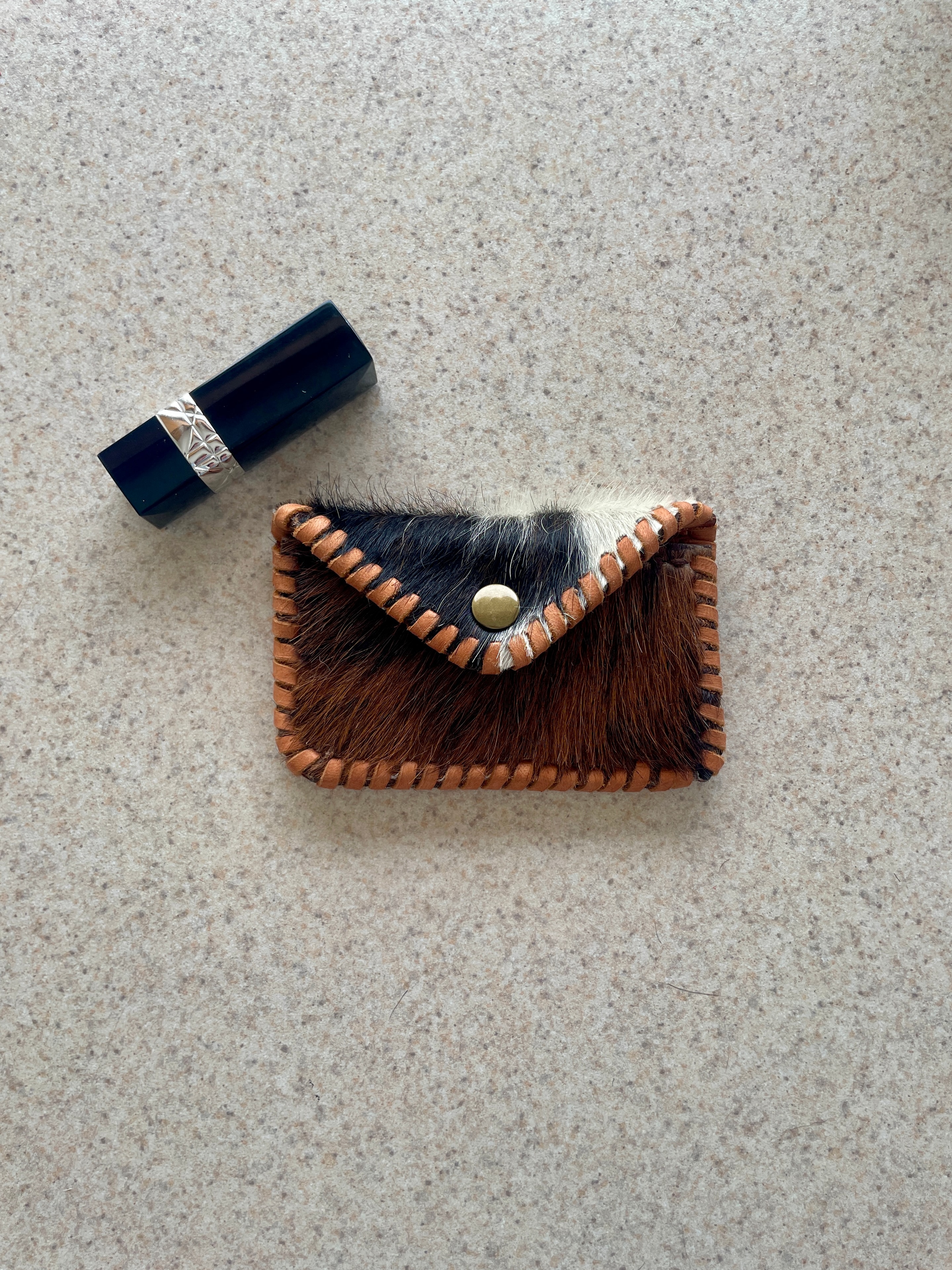 Western leather card holder