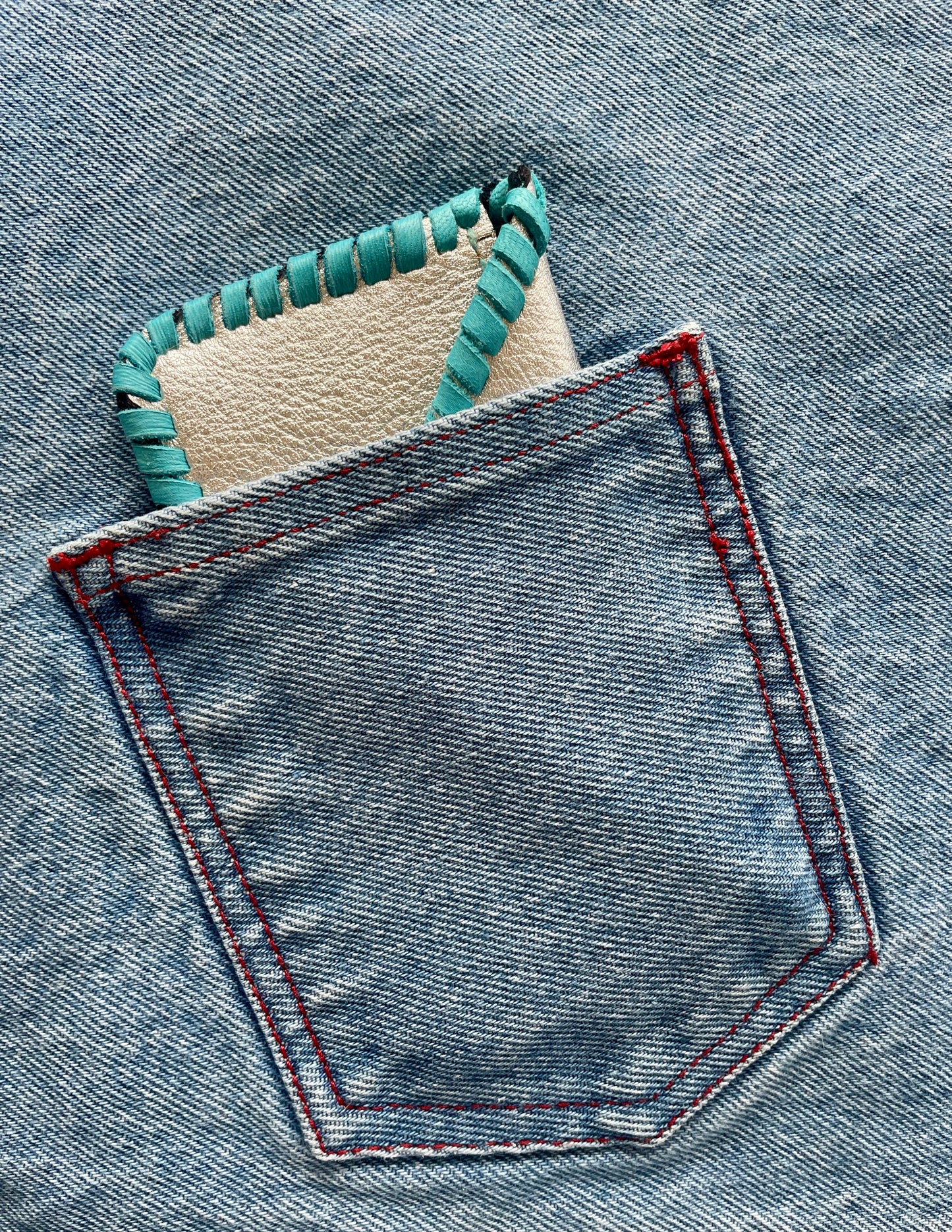 Silver Leather Cowgirl Card Holder
