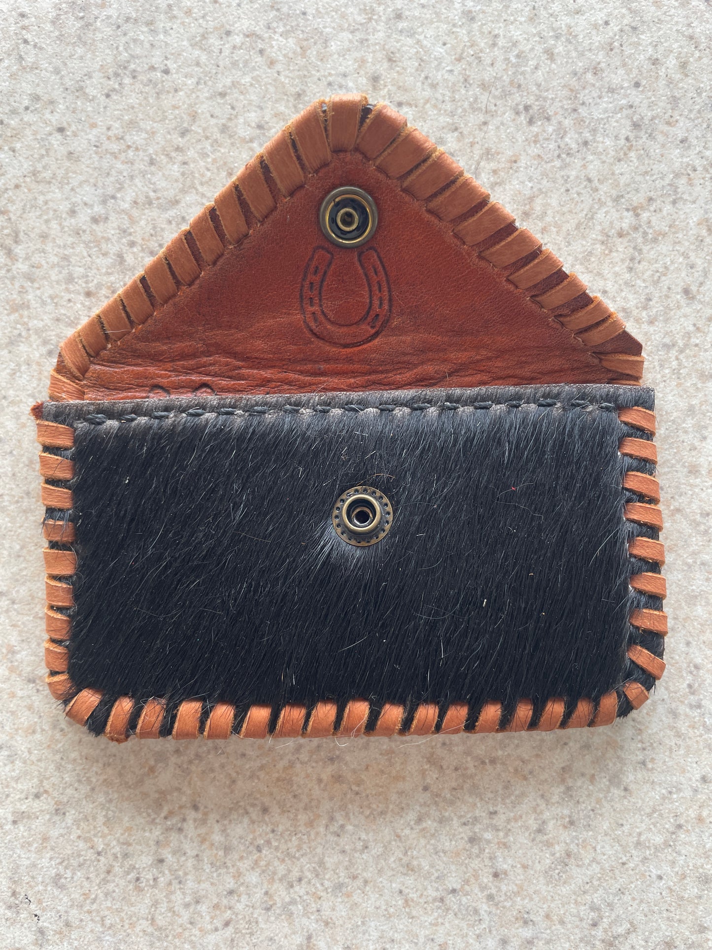 Tri Color Hair on Hide Cowgirl Card Holder