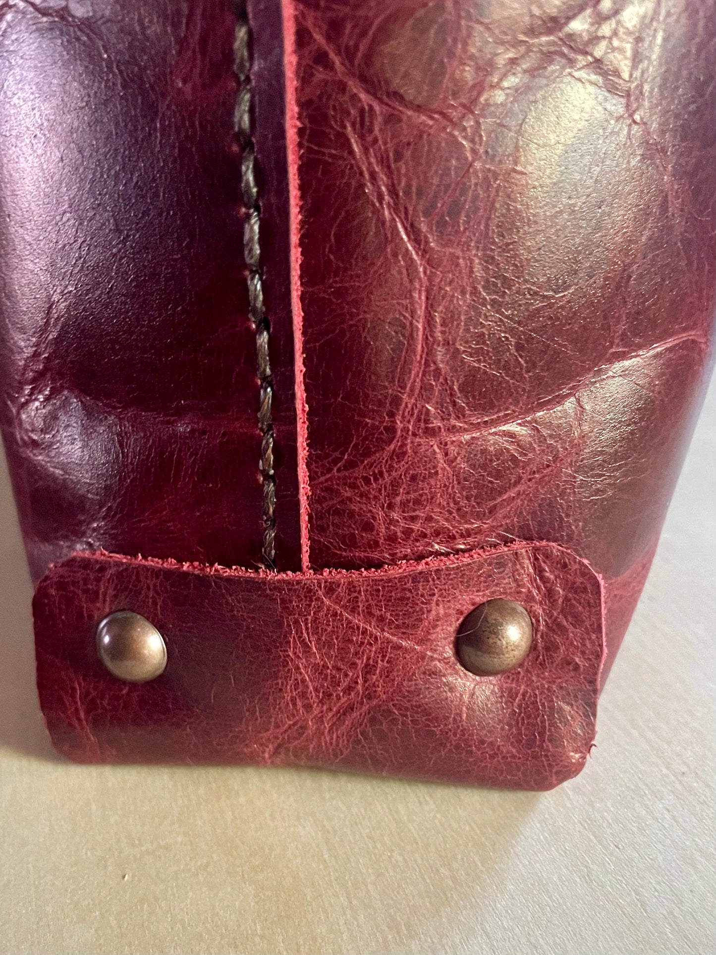 Red Leather Tote Bag