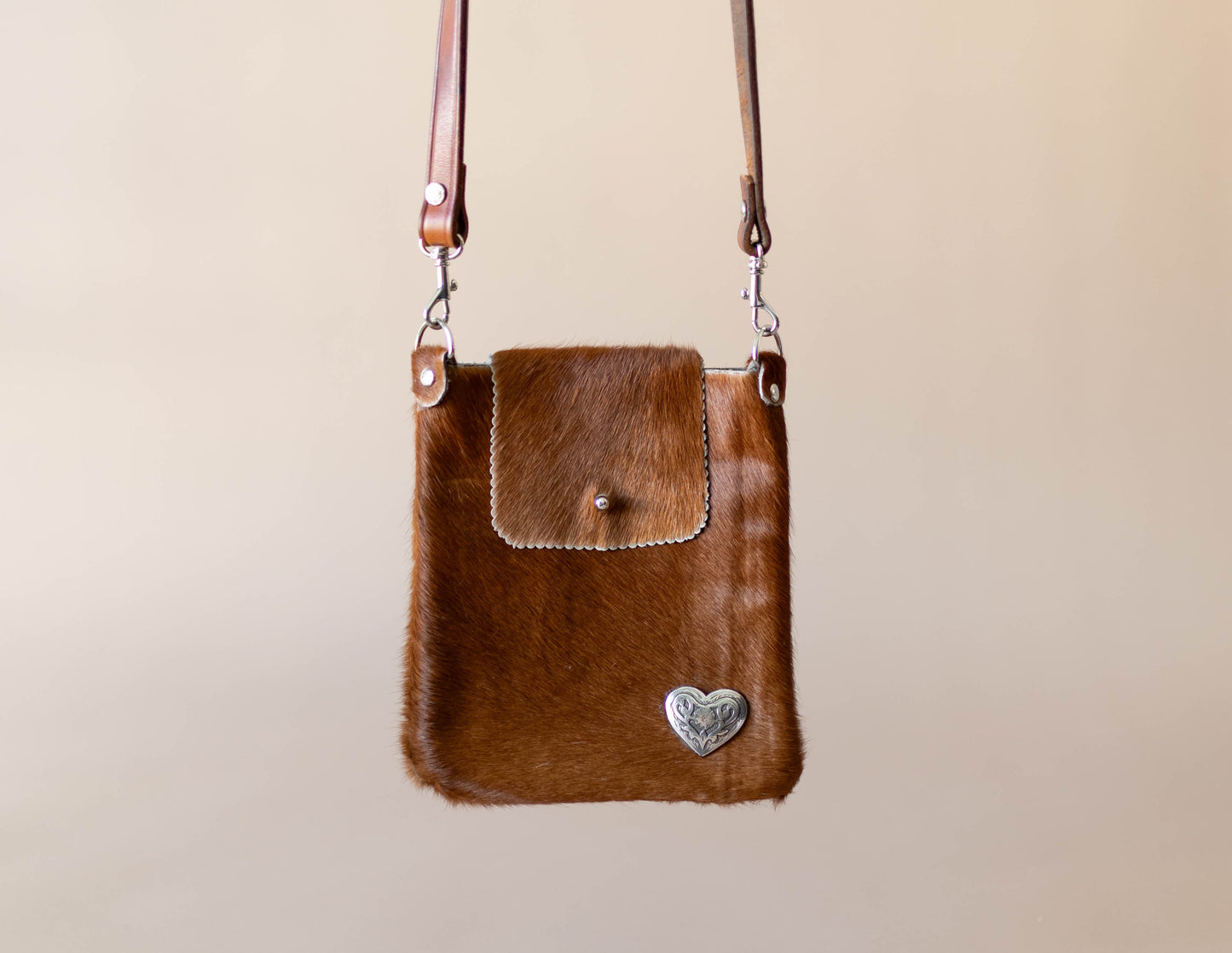 Sorrel Hair on Hide Leather Bag