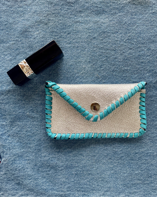 Silver Leather Cowgirl Card Holder