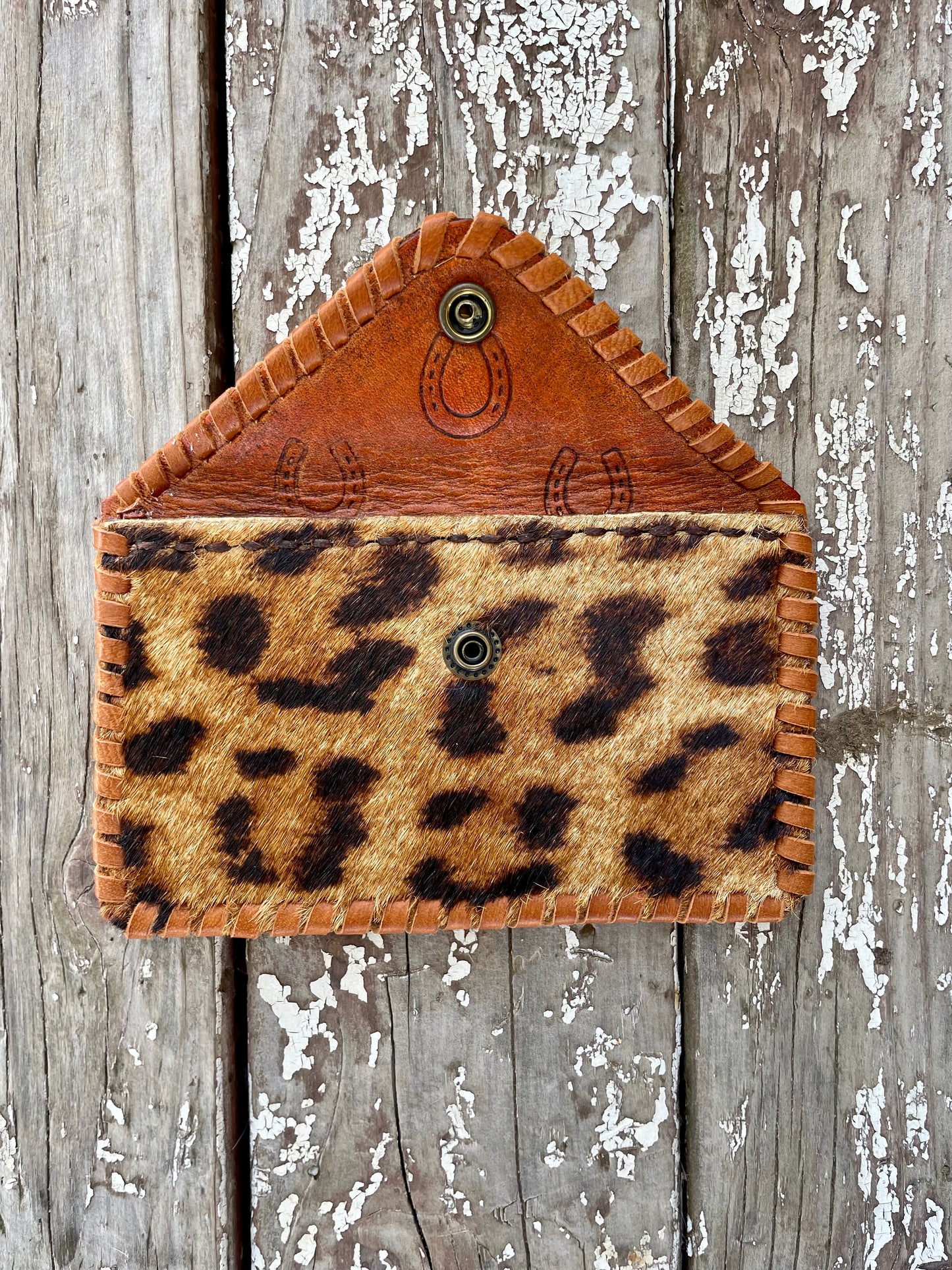 Cheetah Print Leather Card Holder