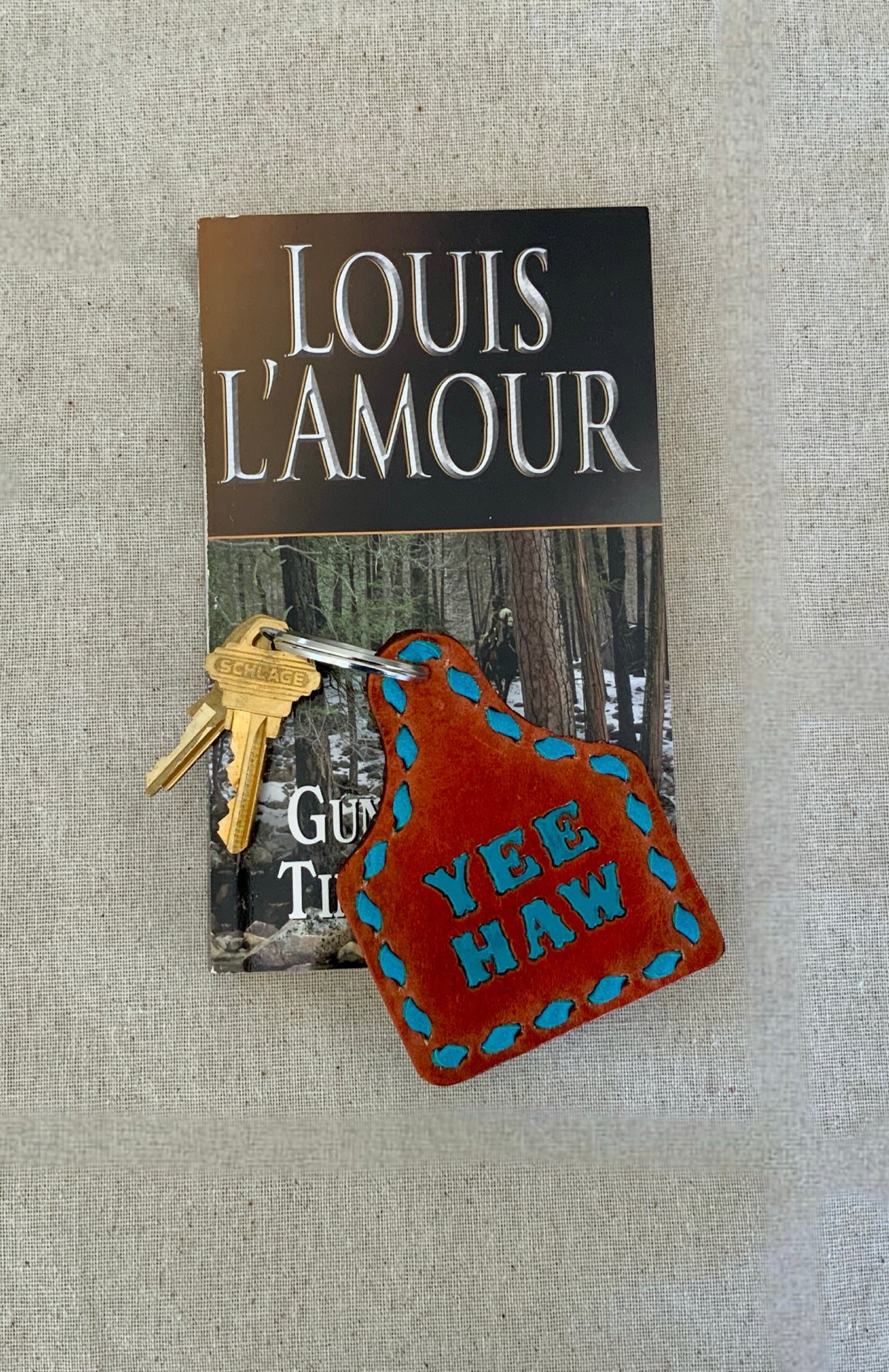 Yeehaw Ear Tag Key Ring