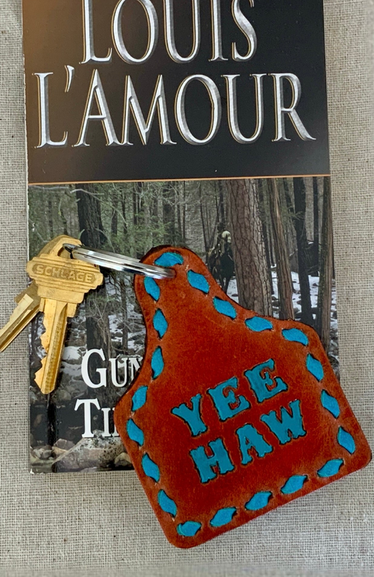 Yeehaw Ear Tag Key Ring
