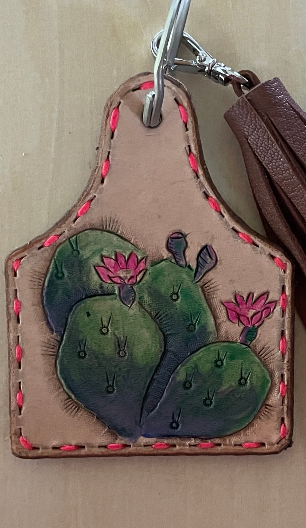 Cactus Tassel Key Fob - last one