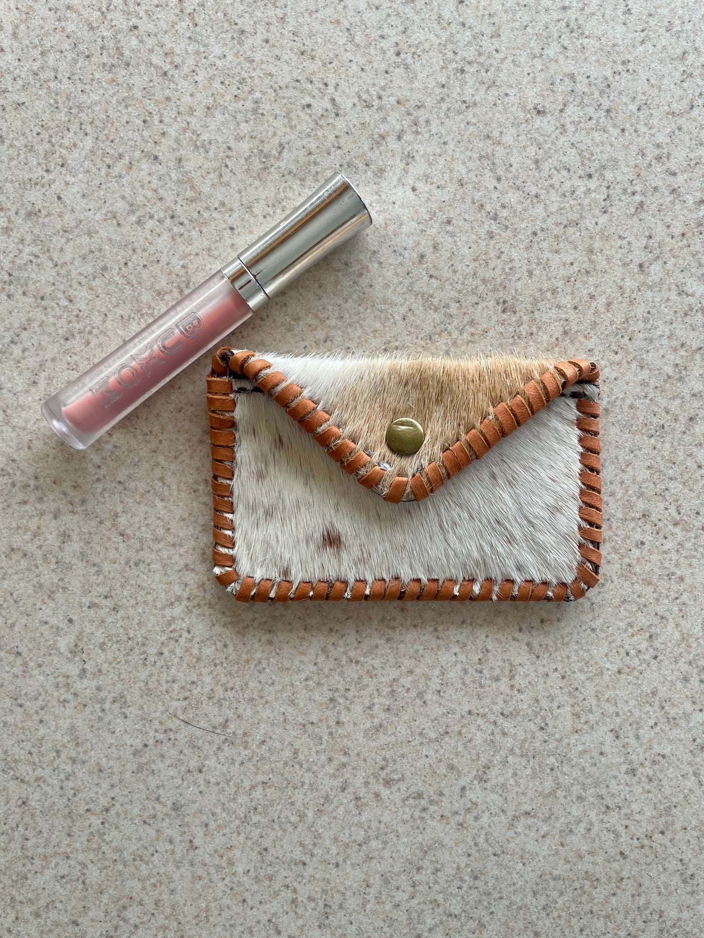 Light Tan and White Hair on Hide Cowgirl Card Holder