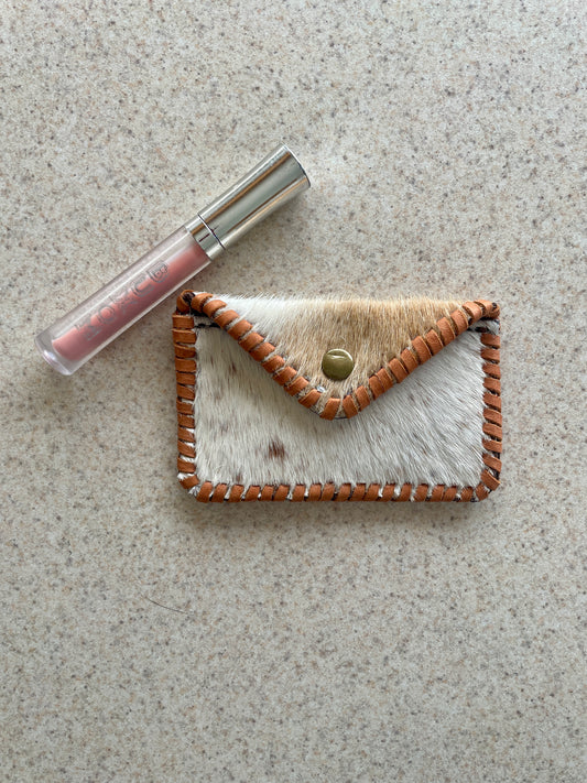 Light Tan and White Hair on Hide Cowgirl Card Holder