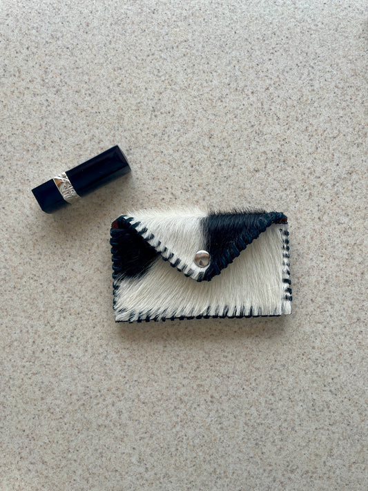 White and Black Hair on Hide Cowgirl Card Holder