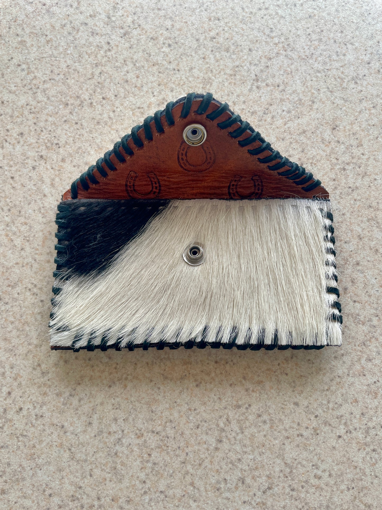 White and Black Hair on Hide Cowgirl Card Holder