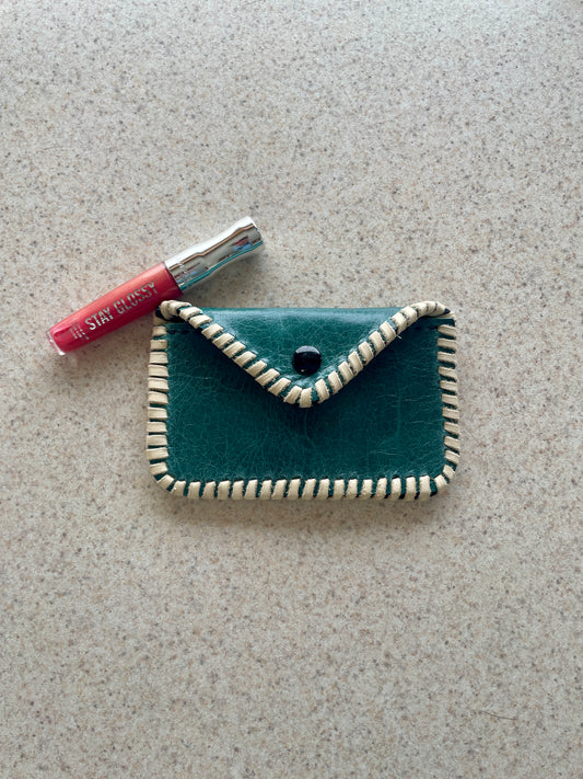 Green Leather Cowgirl Card Holder