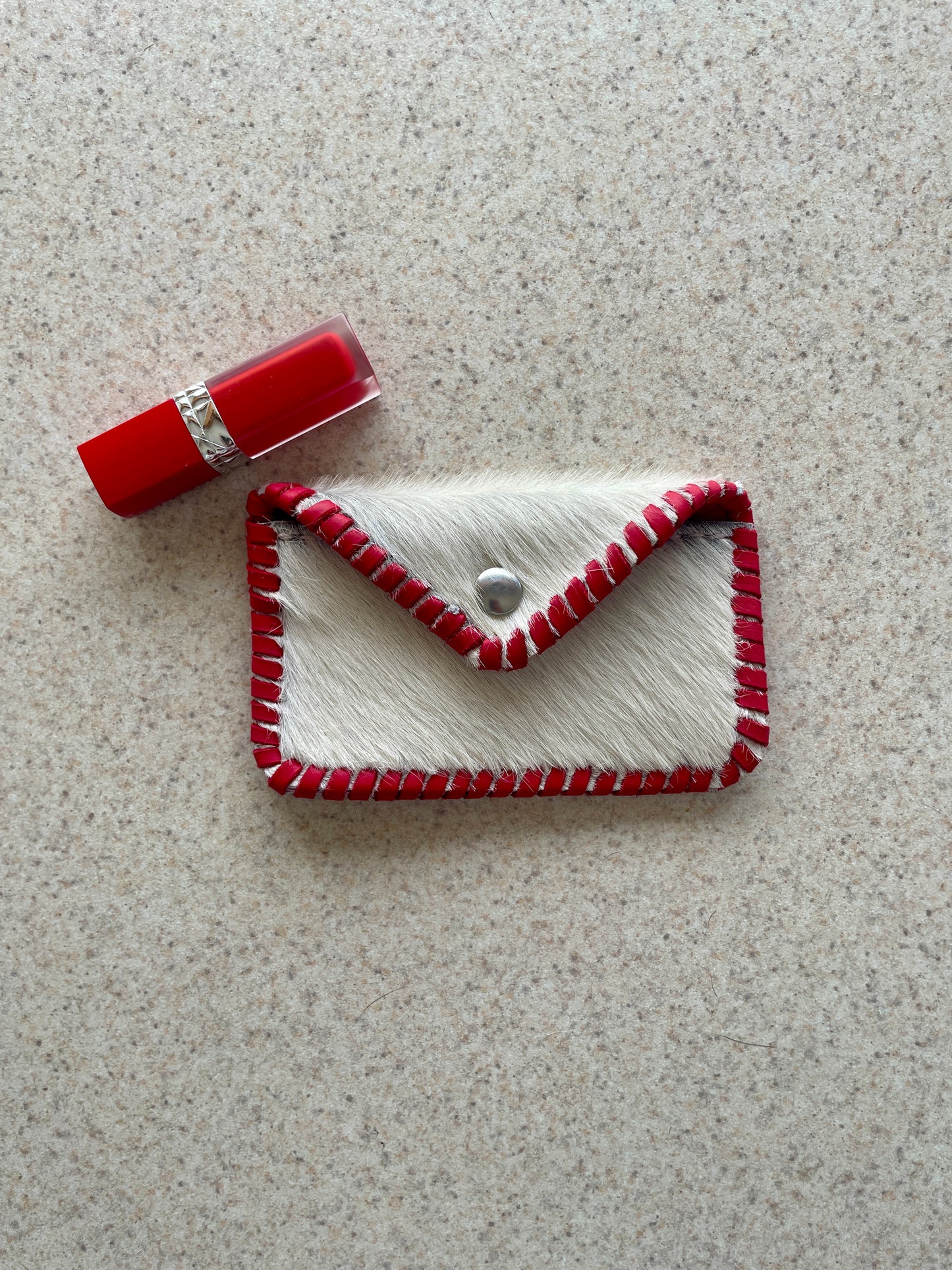 White Hair on Hide Cowgirl Card Holder