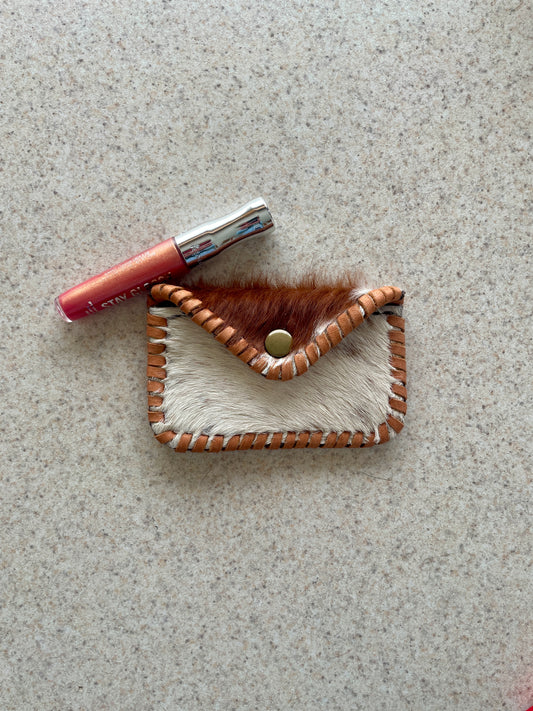 Brown and Tan Hair on Hide Cowgirl Card Holder